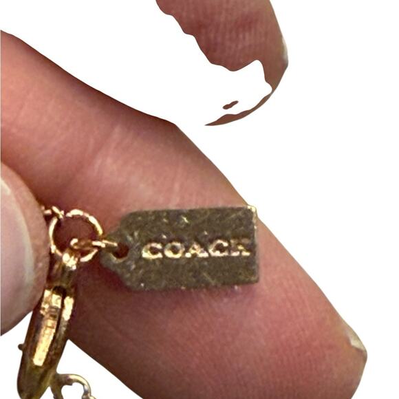 Coach Rose Gold Logo Necklace with Minimalist Pendant - Picture 4 of 7